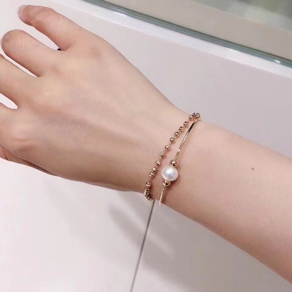 G14K Gold and Pearl double bracelet - Picture 2 of 5